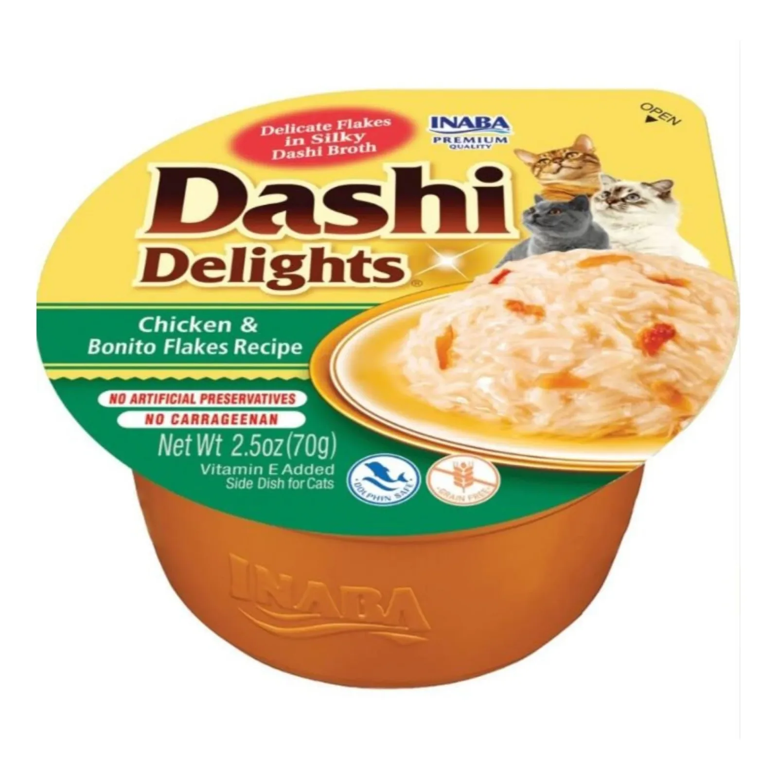 Inaba Dashi Delights Cat Food Topper - Chicken and Bonito Flakes in Broth, 2.5 oz