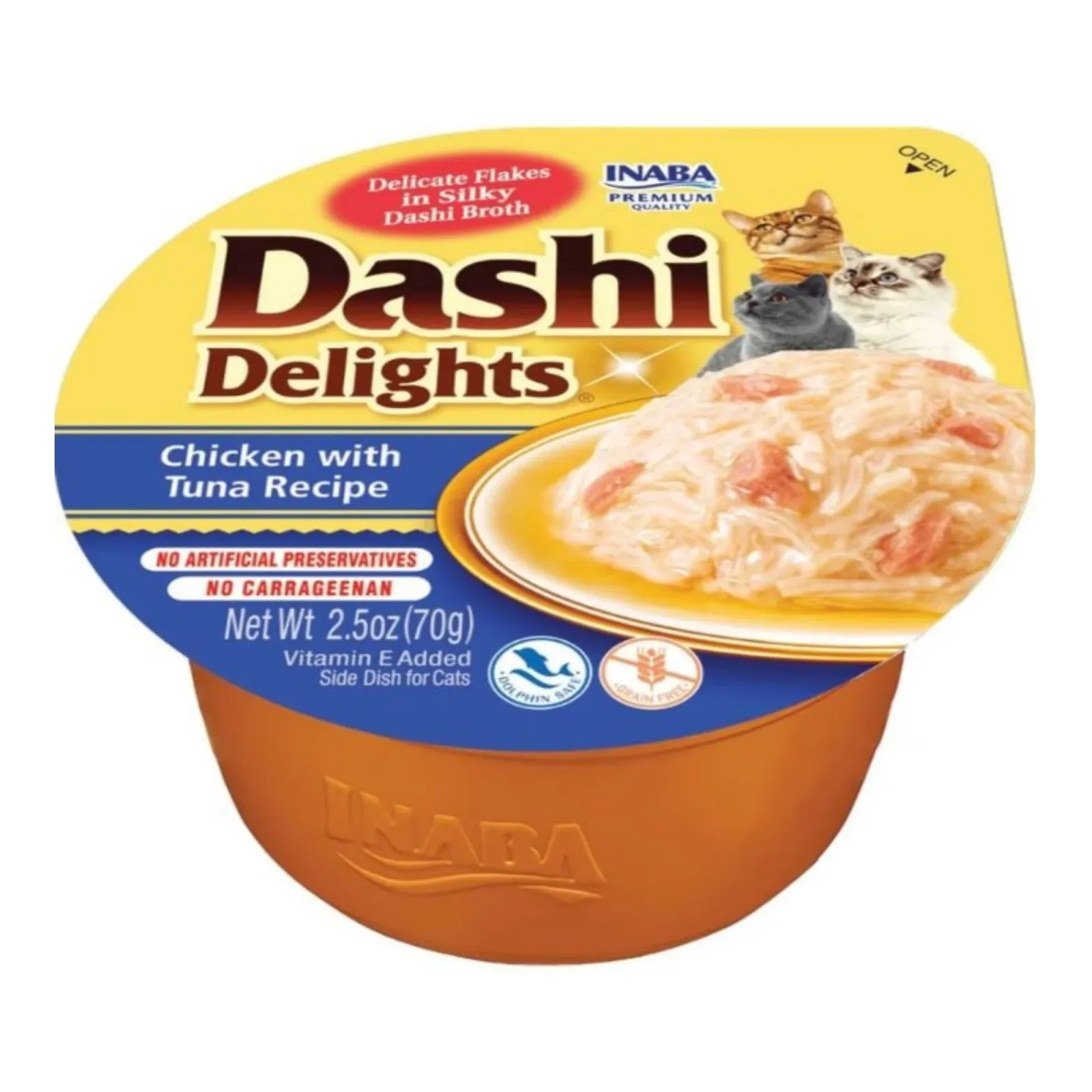 Inaba Dashi Delights Cat Food Topper - Chicken and Tuna Flakes in Broth, 2.5 oz