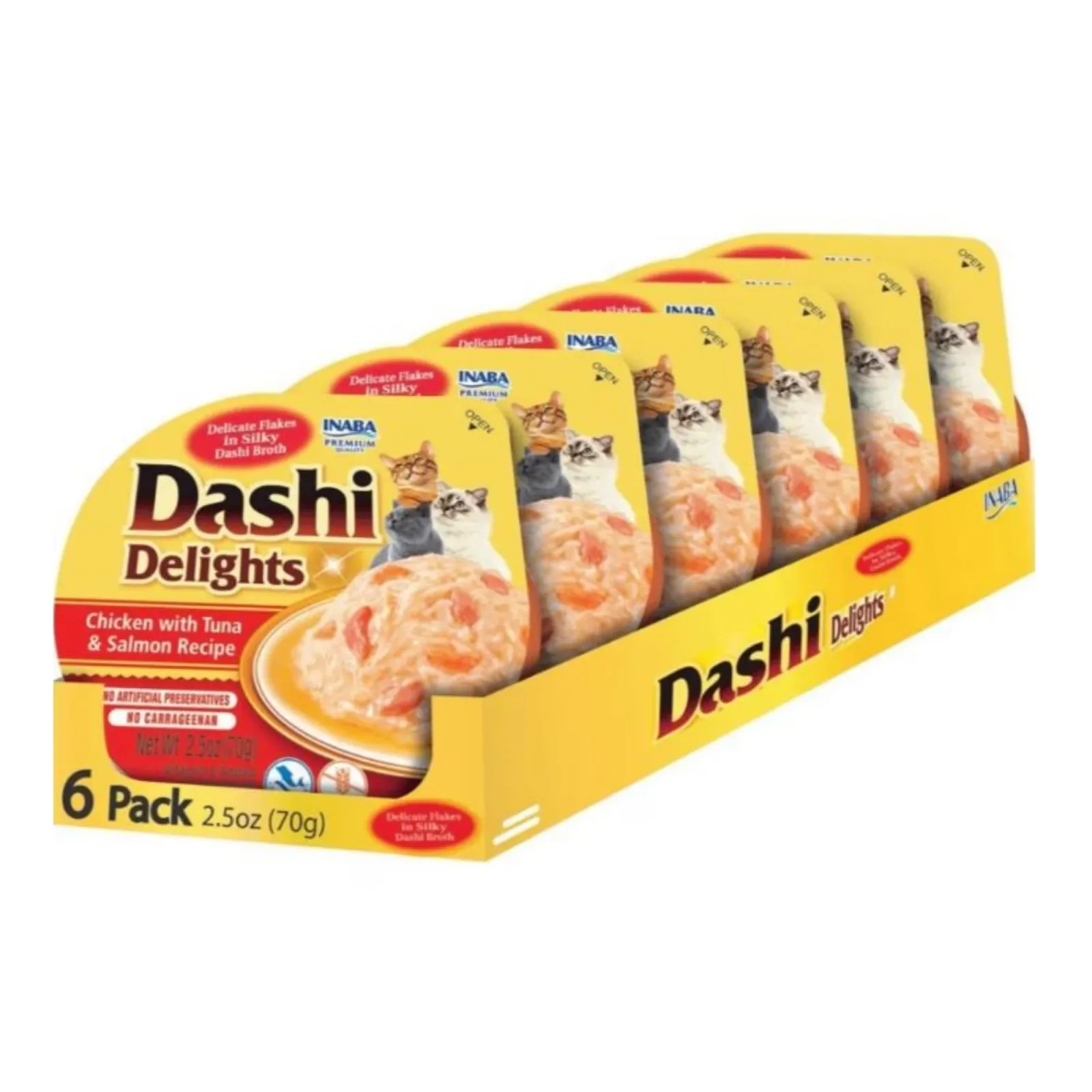 Inaba Dashi Delights Cat Food Topper - Chicken, Tuna and Salmon Flakes in Broth, 2.5 oz - Image 2