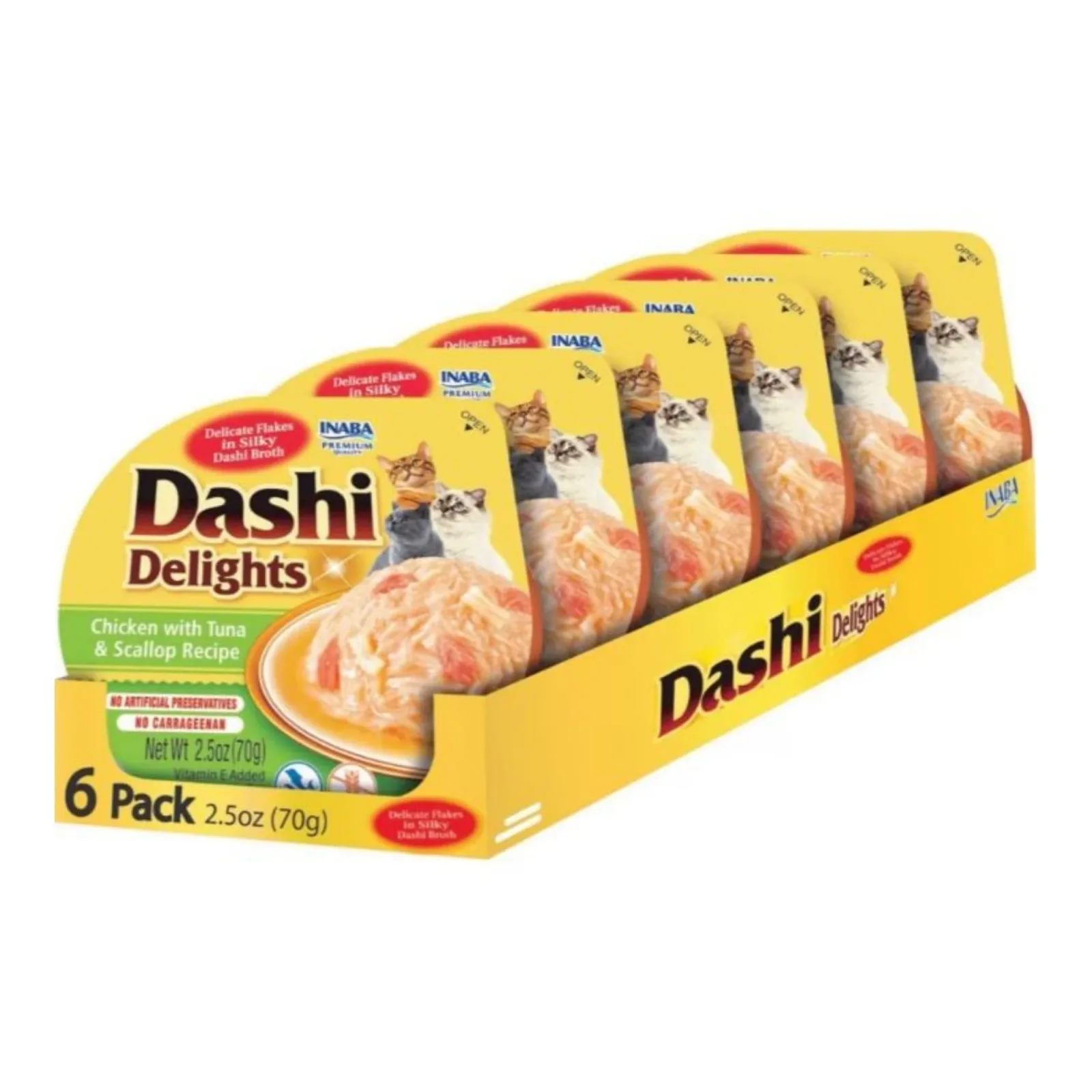 Inaba Dashi Delights Cat Food Topper - Chicken, Tuna and Scallop Flakes in Broth, 2.5 oz - Image 2