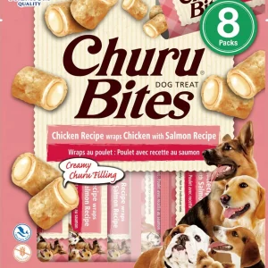 Inaba Dog Churu Bites Chicken Salmon Wraps 6 ct/3.36 oz
