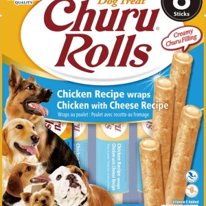 Inaba Dog Churu Rolls Chicken C Heese Wraps 6 ct/3.36 oz