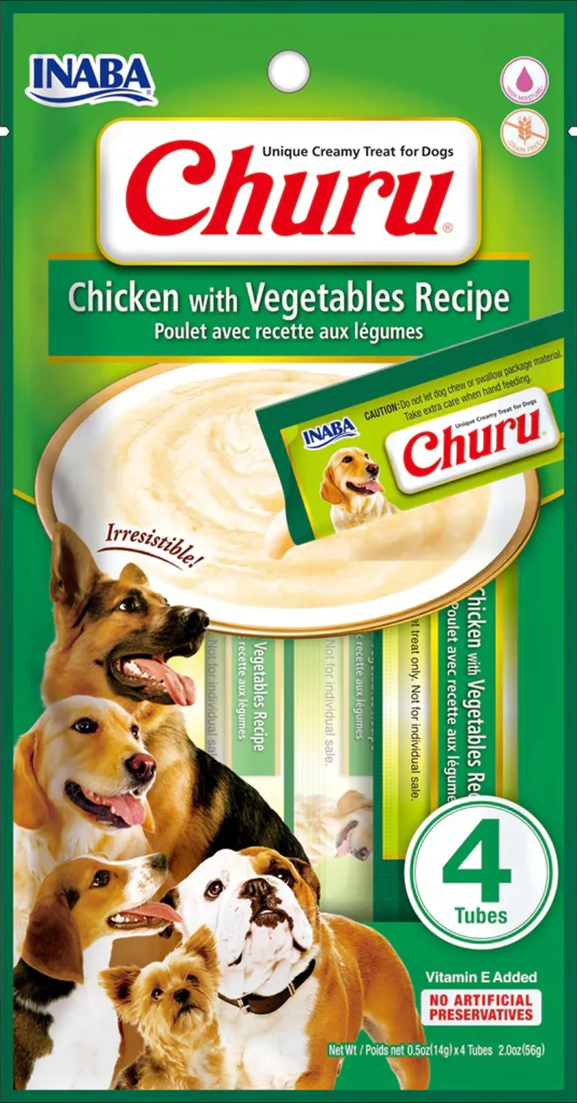 Inaba Dog Churu Tubes Chicken Vegetables 2 oz. (6 ct)