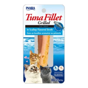 Inaba Grilled Tuna Fillet Cat Food Topper - Scallop Broth, 0.52 oz, 6 ct