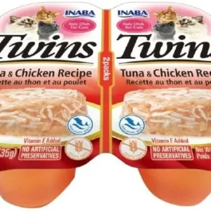 Inaba Twins Cat Food Topper - Tuna and Chicken in Gelée, 1.23 oz, 2 ct