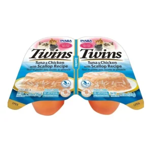 Inaba Twins Side Dish Wet Cat Food - Tuna, Chicken & Scallop Broth Gelee, 1.23 oz, 2 ct