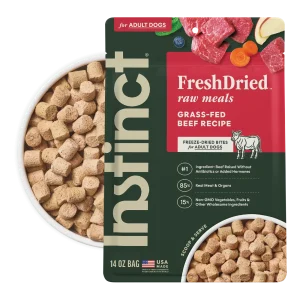 Instinct Freeze Dried Raw Meals Grain Free Real Beef Recipe Dog Food, 14 oz.