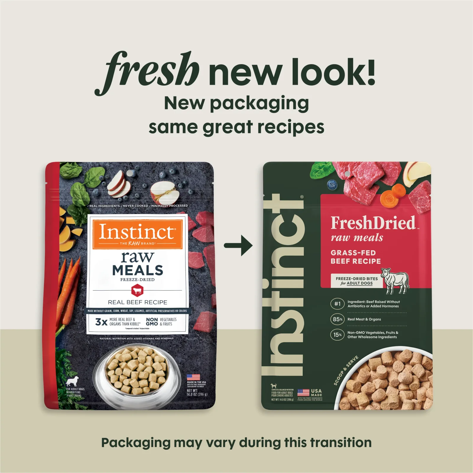 Instinct Freeze Dried Raw Meals Grain Free Real Beef Recipe Dog Food, 14 oz. - Image 2