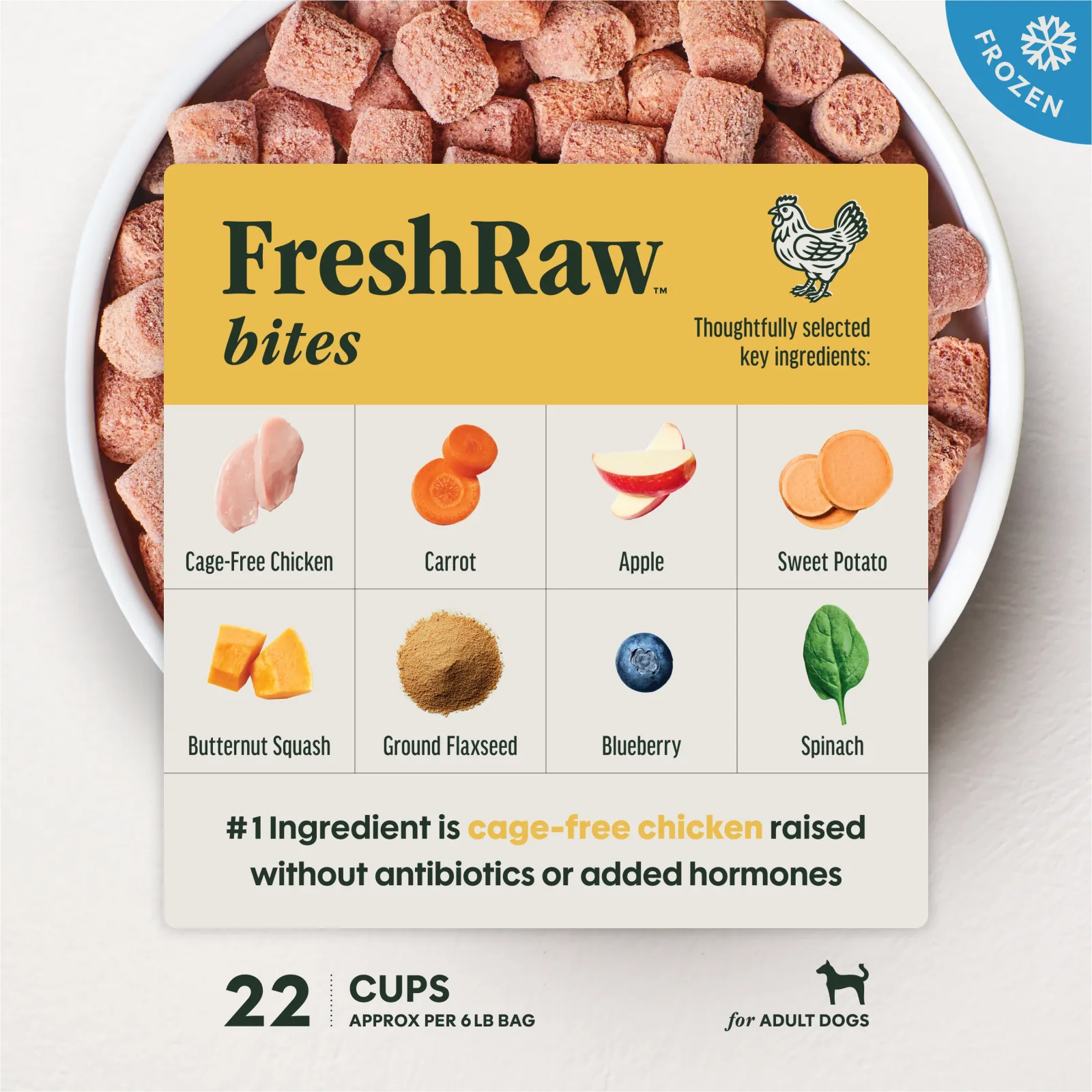 Instinct FreshRaw Bites Cage-Free Chicken Recipe for Adult Dogs, 6lbs - Image 2