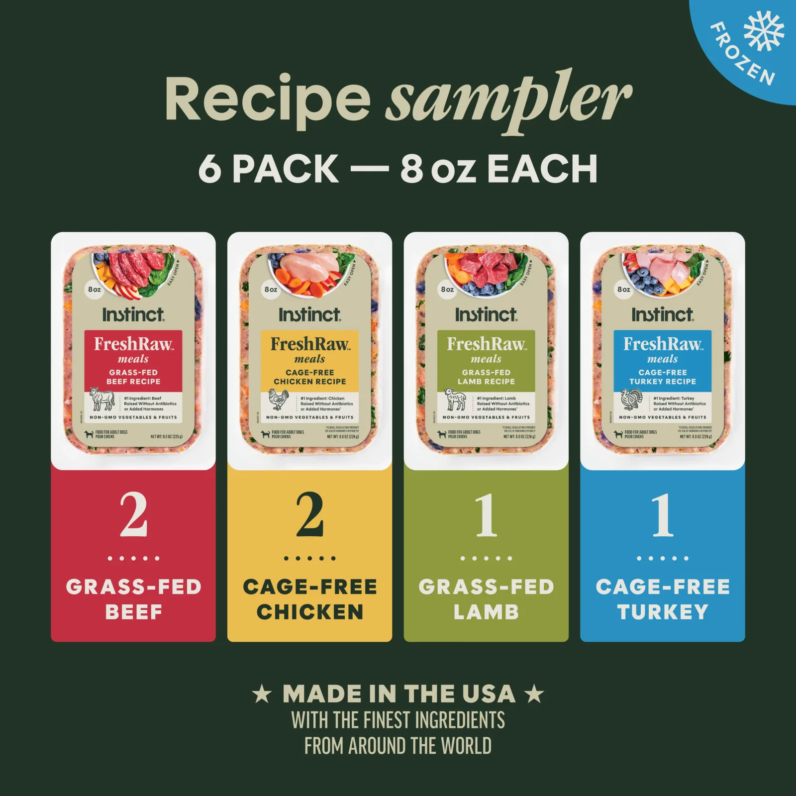 Instinct FreshRaw Meals Dog Food Recipe Sampler (Box of 6) - Image 2