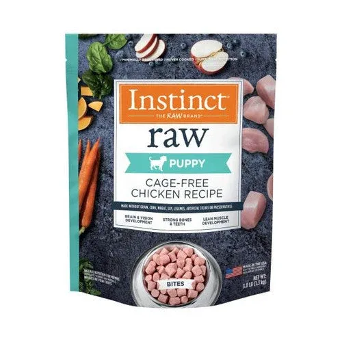 Instinct Frozen Raw Bites Puppy GF Cage-Free Chicken Recipe Dog Food 3 lb SD-5 - Image 2
