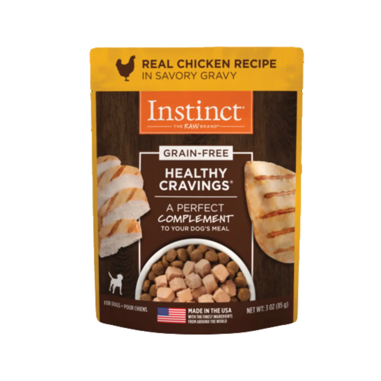 Instinct Healthy Cravings Chicken Wet Dog Food Topper, 3 oz. Pouch