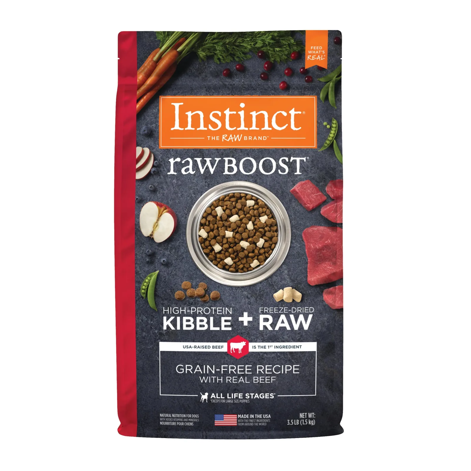 Instinct Raw Boost Beef Dry Dog Food, 3.5 lb. Bag