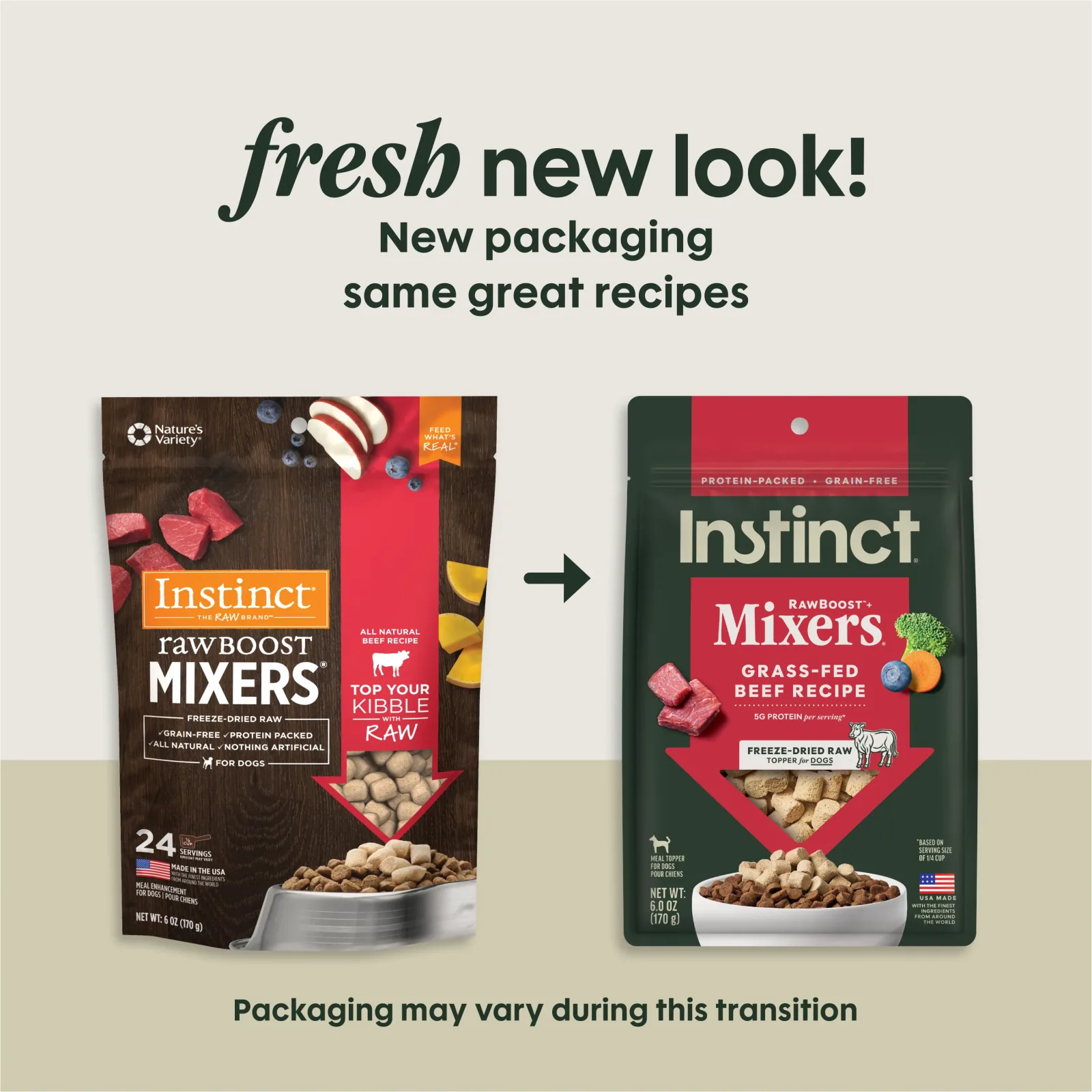 Instinct Raw Boost Mixers Beef Freeze-Dried Dog Food Topper, 6 oz. Bag - Image 2