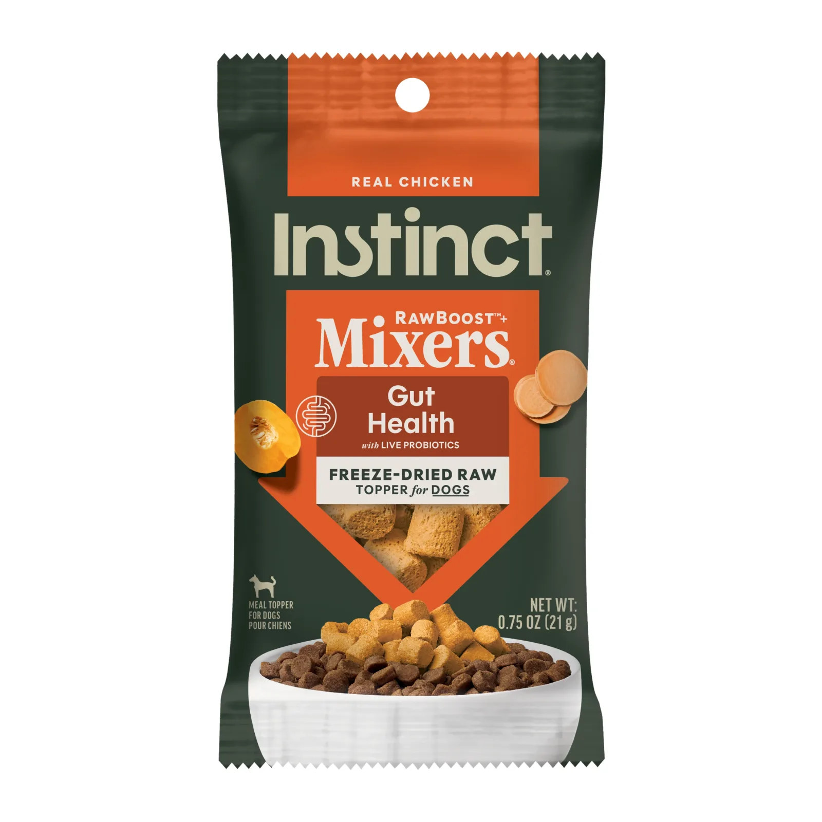 Instinct Raw Boost Mixers Gut Health Freeze-Dried Dog Food Topper, 0.75 oz. Bag