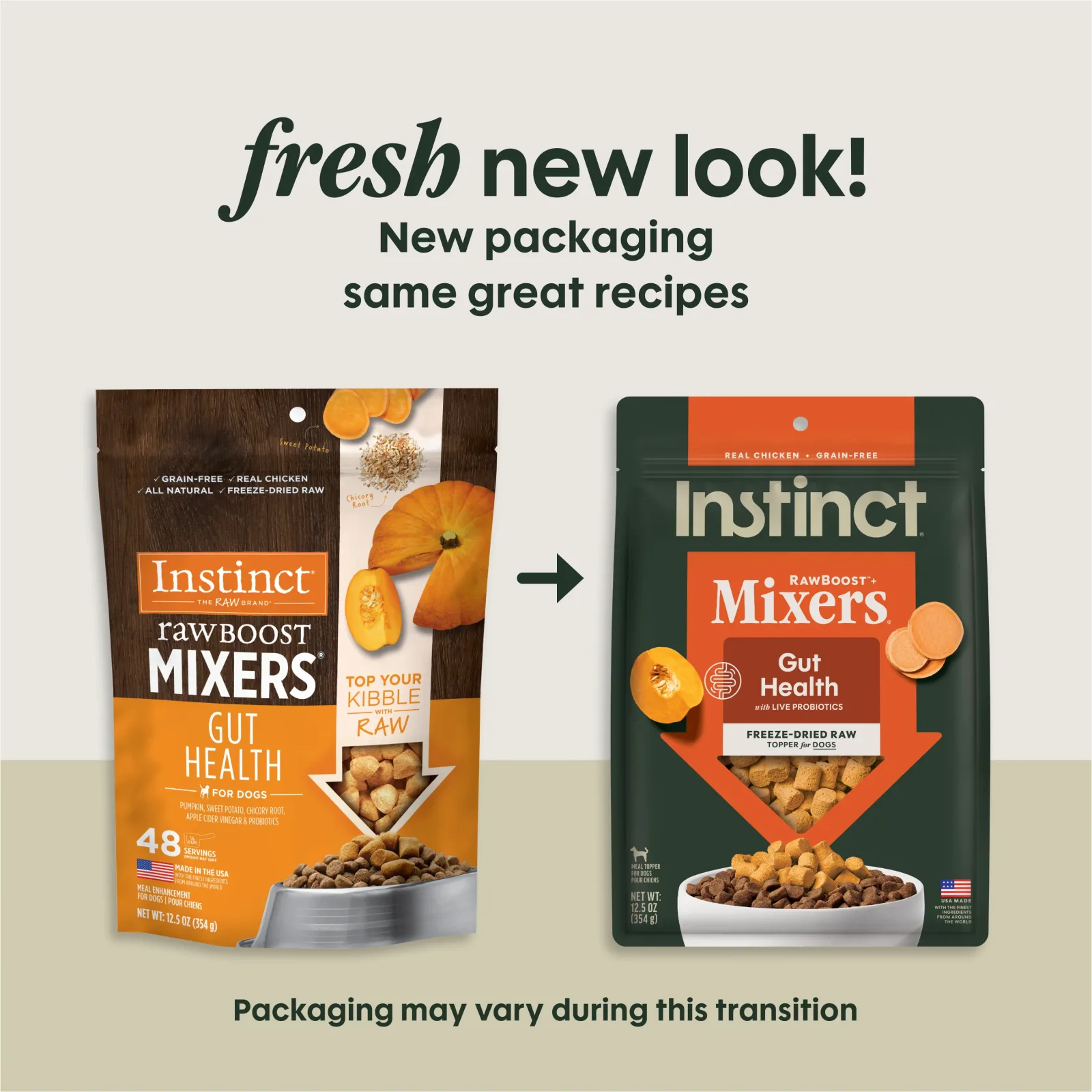 Instinct Raw Boost Mixers Gut Health Freeze-Dried Dog Food Topper, 12.5 oz. Bag - Image 2