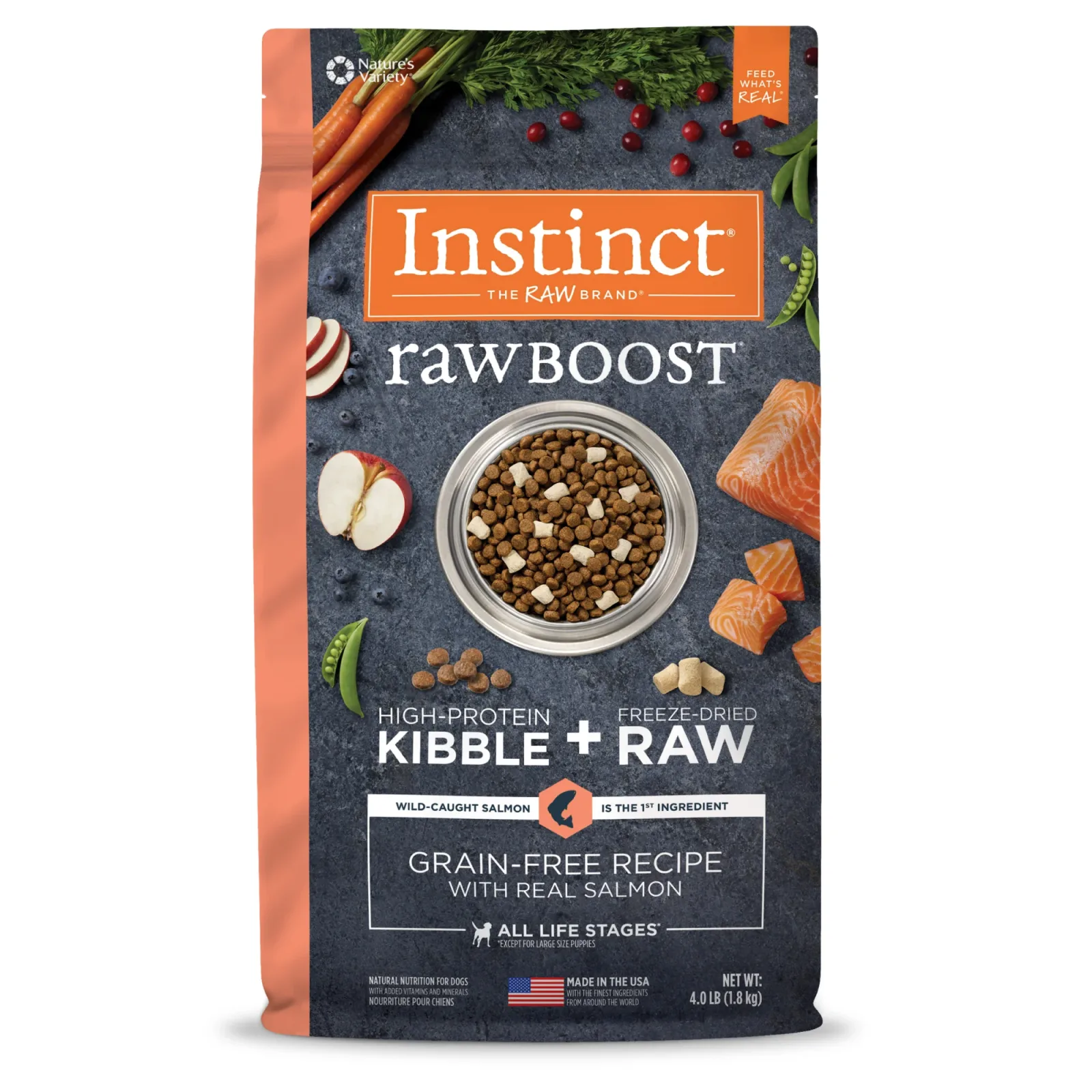 Instinct Raw Boost Salmon Dry Dog Food, 4 lb. Bag