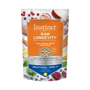 Instinct Raw Longevity Adult Ages 7+ Freeze-Dried Chicken Bites Dog Food, 9.5 oz. Bag