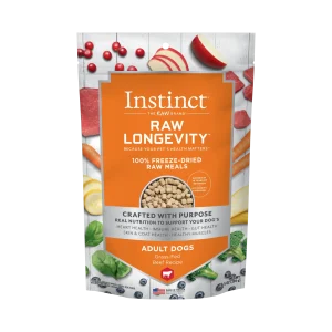 Instinct Raw Longevity Adult Freeze-Dried Beef Bites Dog Food, 9.5 oz. Bag