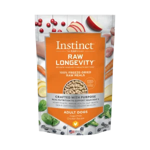 Instinct Raw Longevity Adult Freeze-Dried Chicken Bites Dog Food, 9.5 oz. Bag