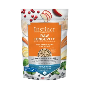 Instinct Raw Longevity Adult Freeze Dried Pollock Bites Dog Food, 9.5 oz. Bag