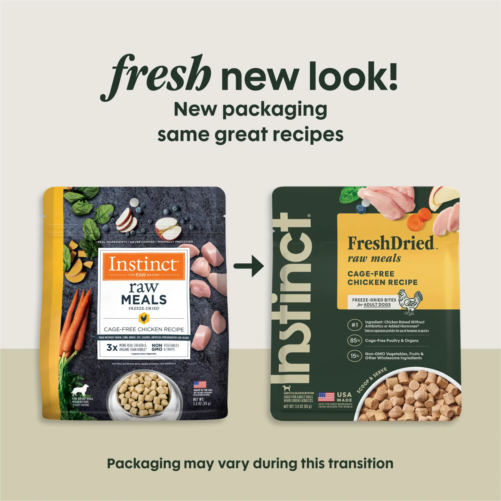 Instinct Raw Meals Freeze-Dried Chicken Dog Food, 3 oz. Bag - Image 2