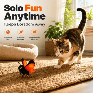 Interactive Automatic Butterfly Teaser for Indoor Cats