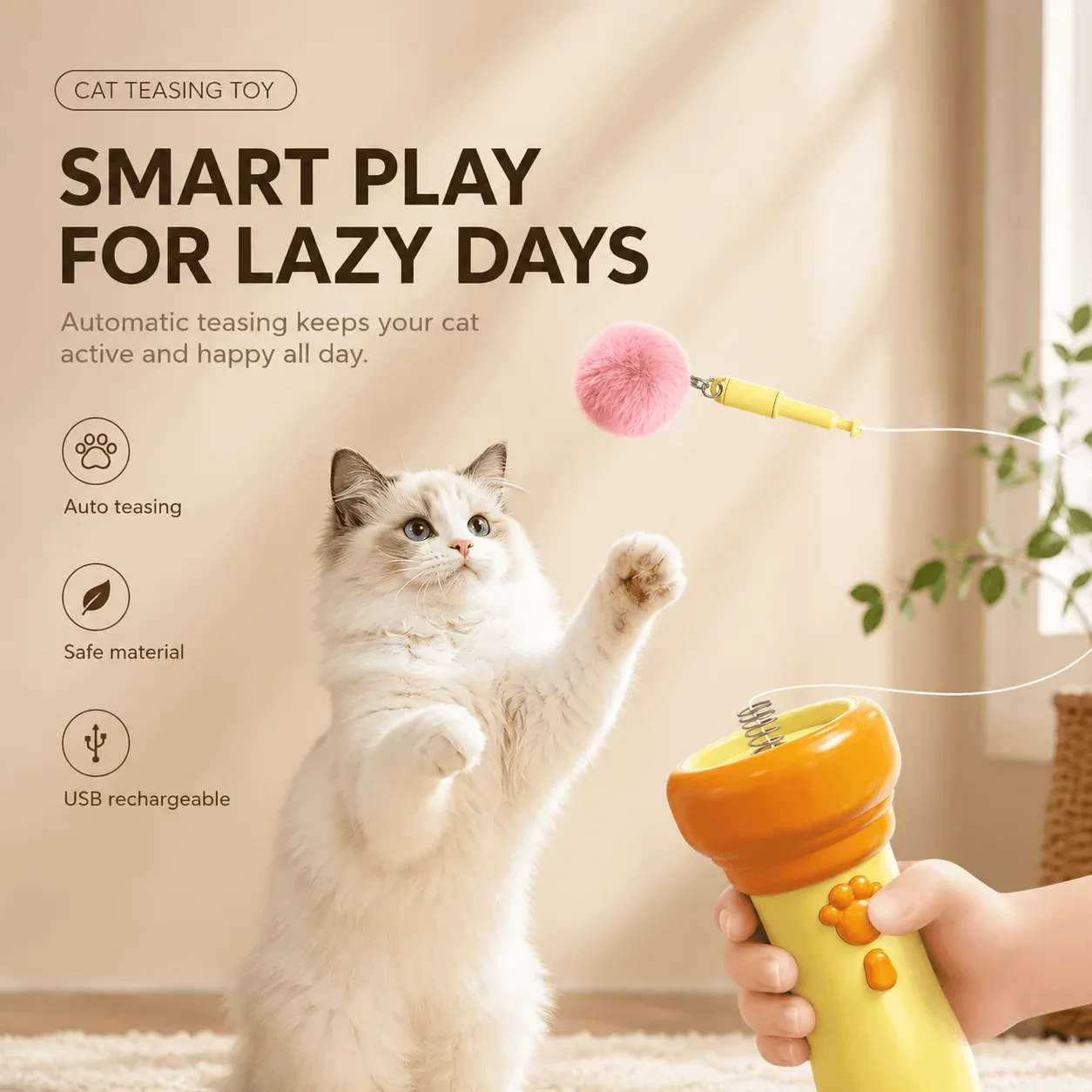 Interactive Cat Ball Launcher Toy – Automatic Plush Ball Shooter for Indoor Cats - Image 2