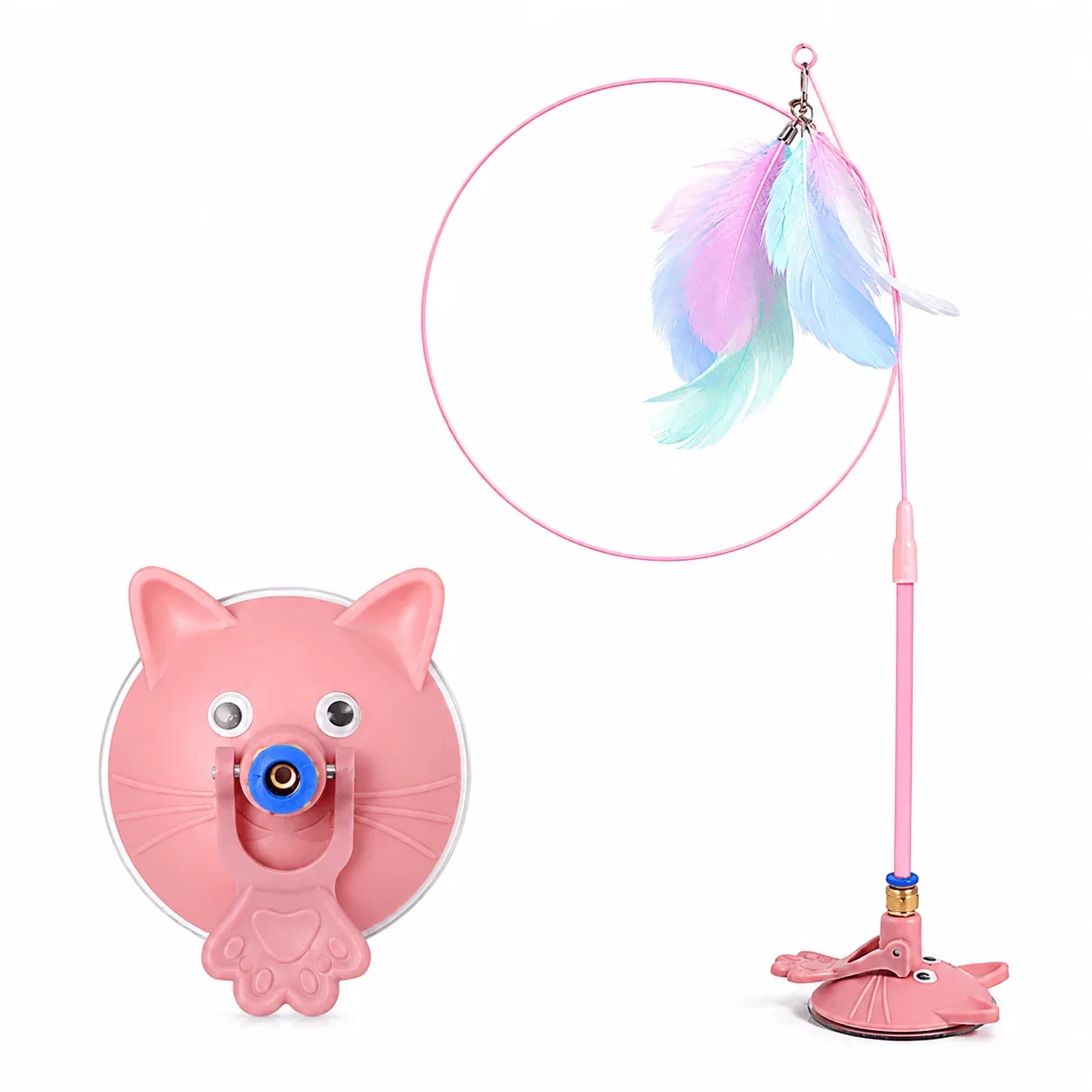 Interactive Feather Cat Wand Toy with Suction Cup - Image 2