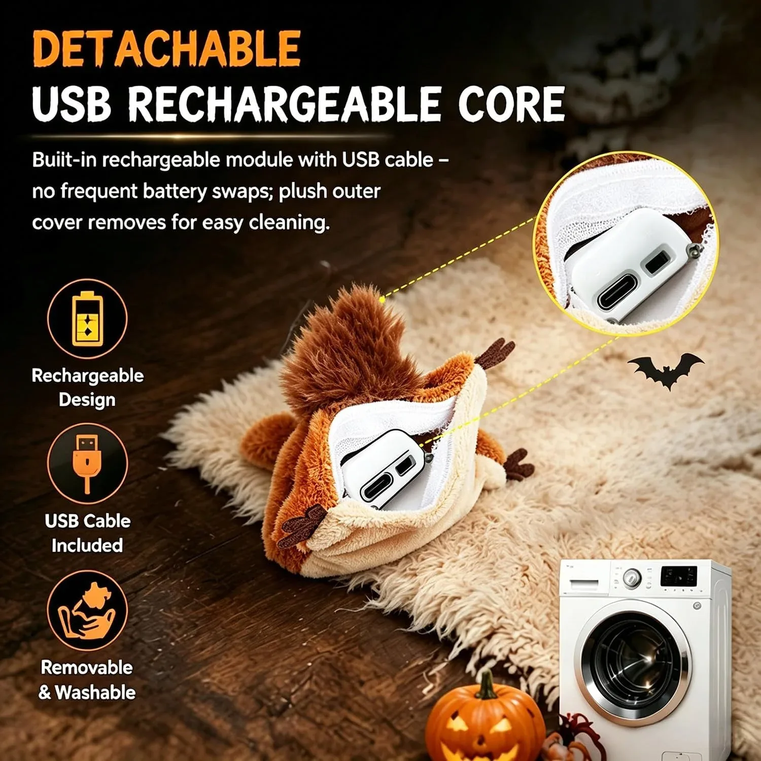 Interactive Flying Bat Cat Toy with Auto Flapping Wings - Image 2