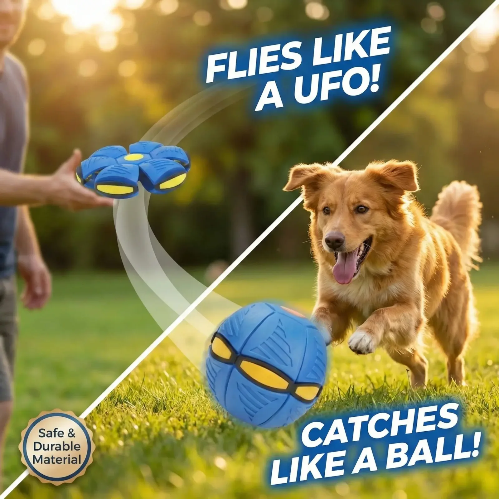 Interactive Frisbee Transforming Dog Toy Ball - Image 2