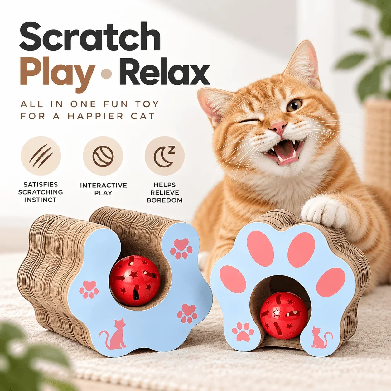 Interactive Honeycomb Cat Scratcher Lounge - Image 2