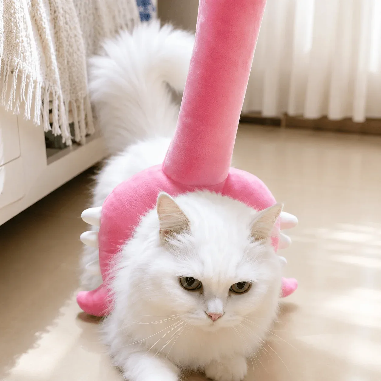 Interactive Plush Cat Toy – Long Teaser Wand for Indoor Cats - Image 2