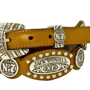 Jack Daniels Ladies Scalloped/Studded Leather Belt