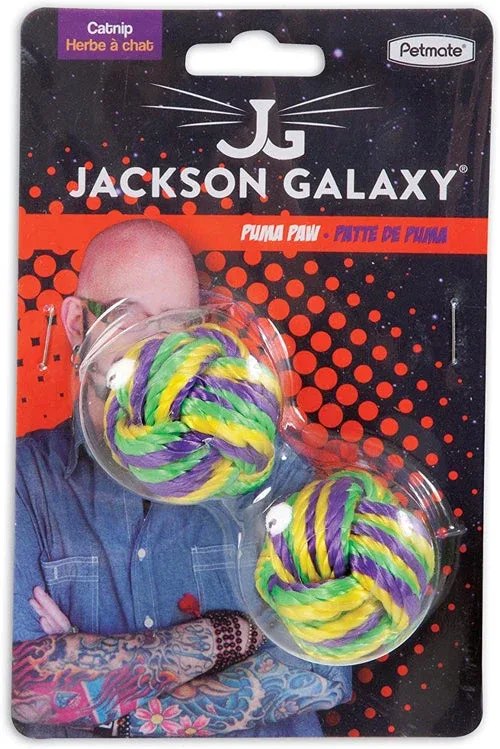 Jackson Galaxy Puma Paw Catnip Cat Toy Purple, Green, Yellow, 2-Count