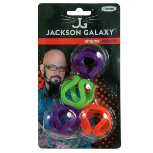 Jackson Galaxy Satellites Cat Toy Orange, Green, Purple 4-Count
