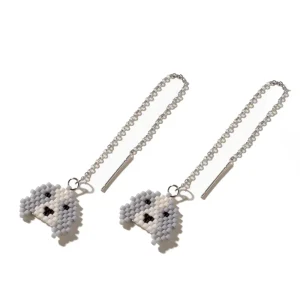Jenni & Janki Handcrafted Miyuki Dog Earrings