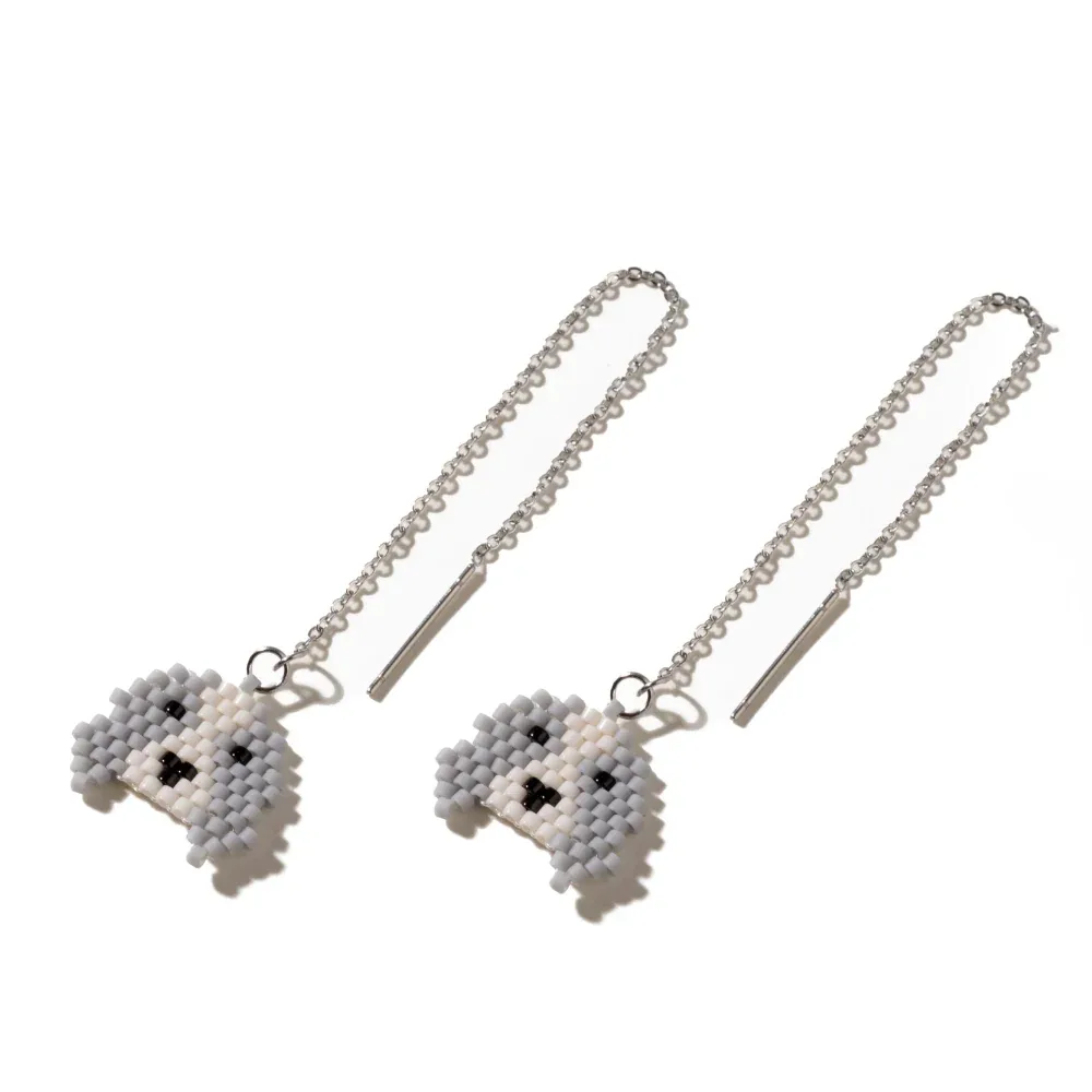 Jenni & Janki Handcrafted Miyuki Dog Earrings