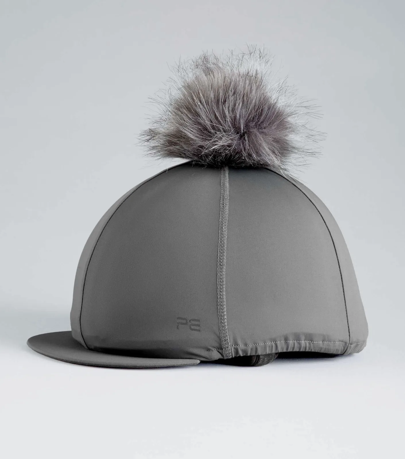 Jersey Hat Silk with Faux Fur Pom Pom Anthracite