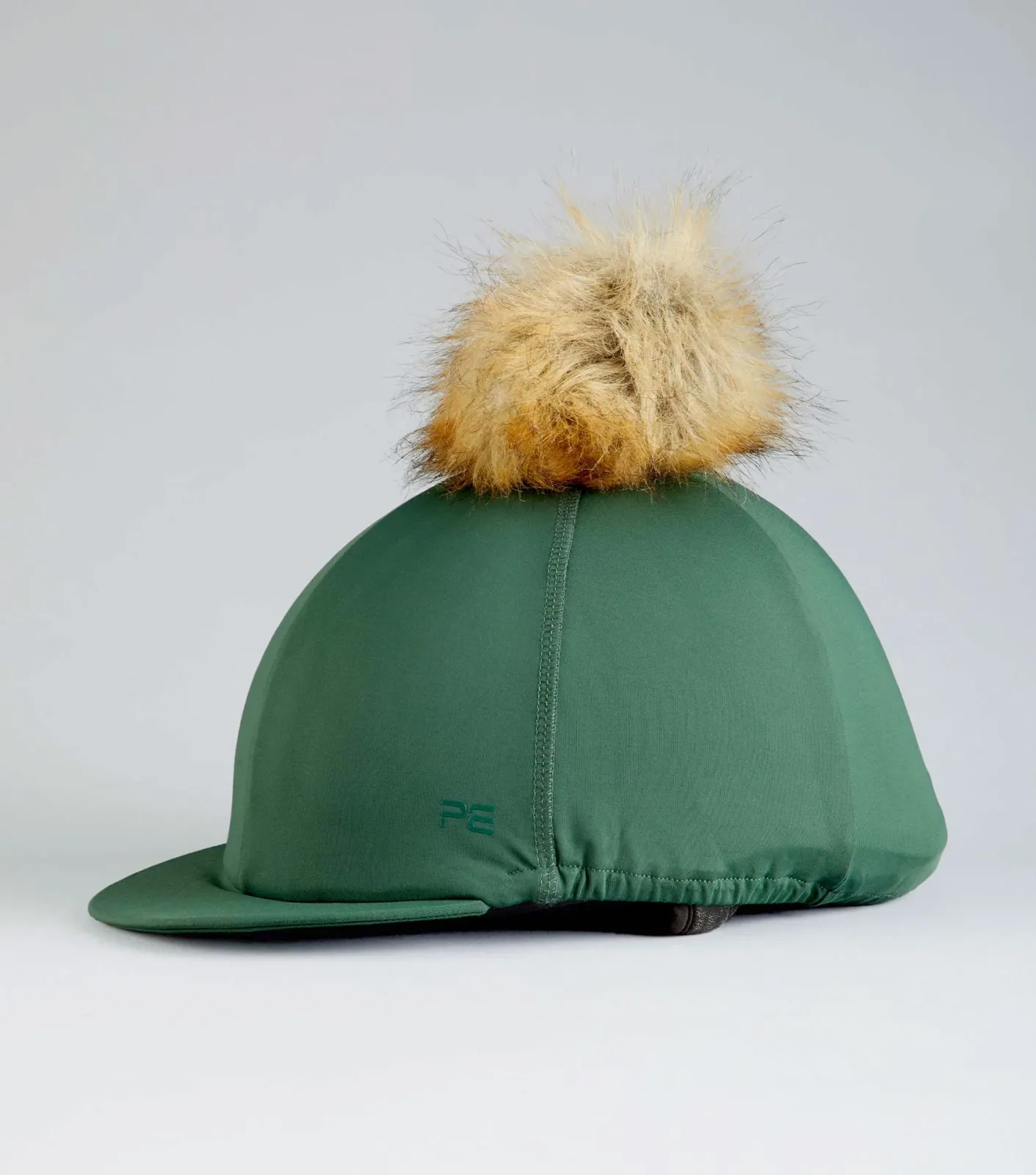 Jersey Hat Silk with Faux Fur Pom Pom Green
