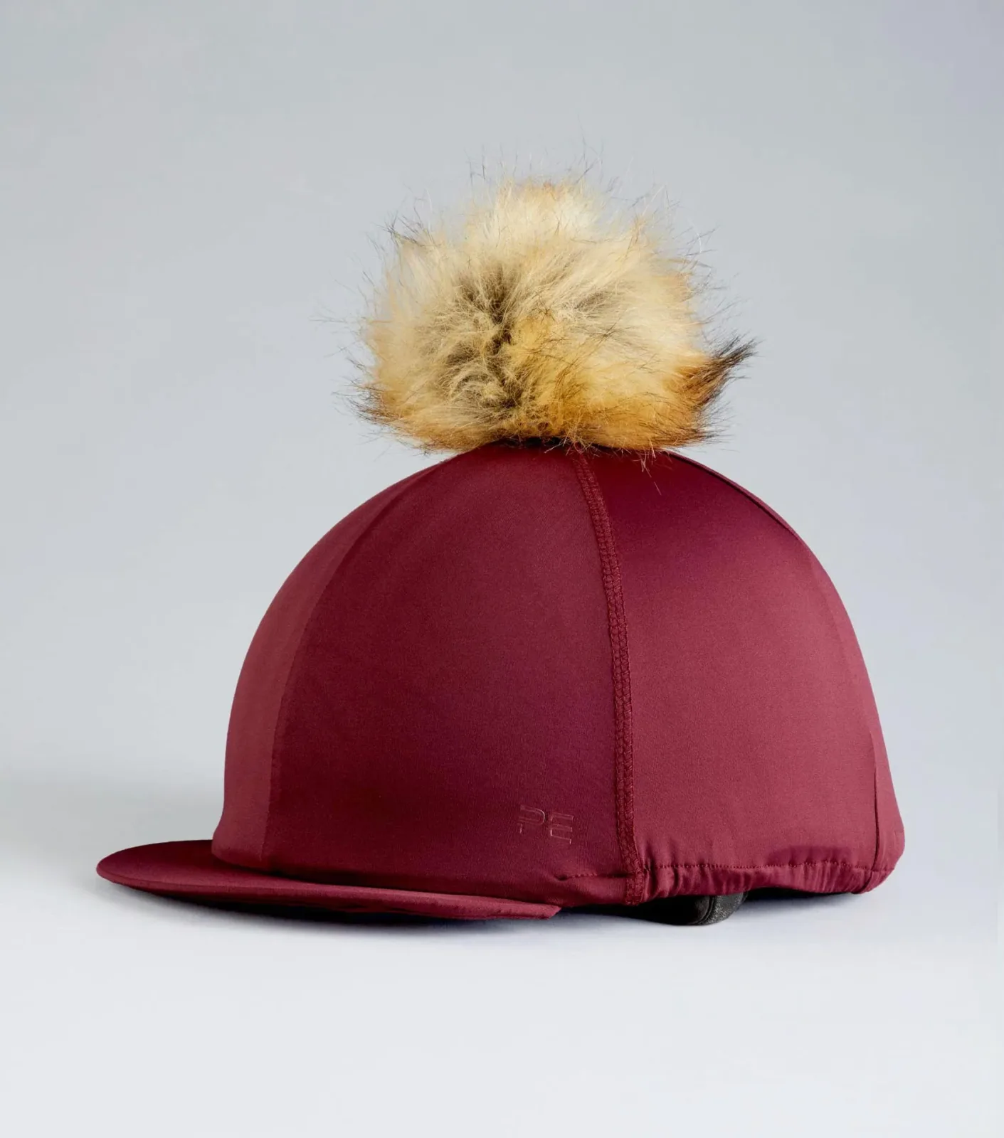 Jersey Hat Silk with Faux Fur Pom Pom Wine