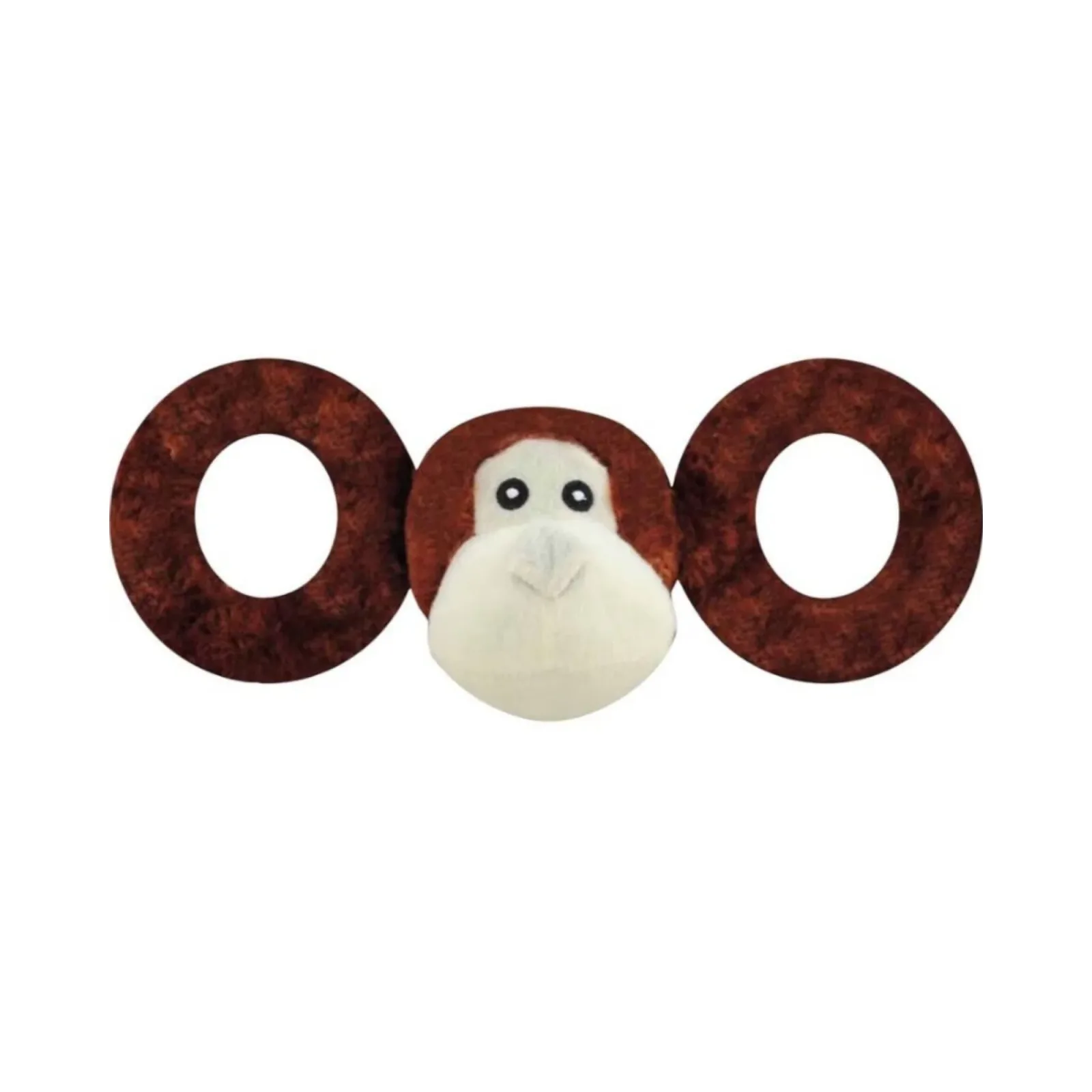 Jolly Pets Tug-A-Mals Monkey Brown Dog Toy - Small 3 in