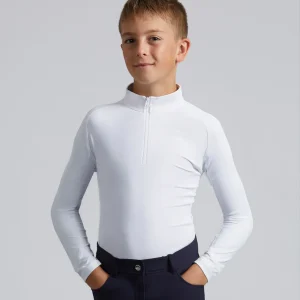 Junior Ombretta Technical Riding Top White