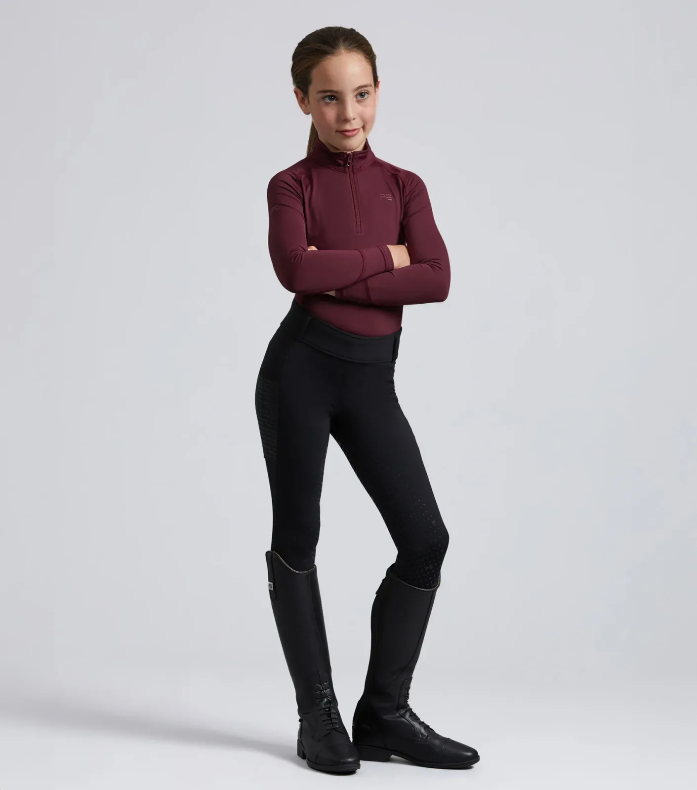 Junior Ombretta Technical Riding Top Wine - Image 2