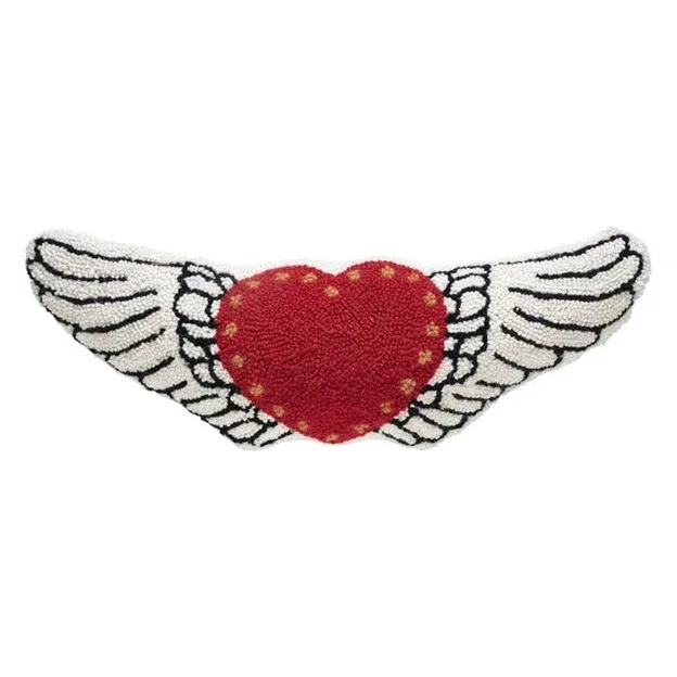 Junk Gypsy Shaped Wing and Hearts Hook Pillow
