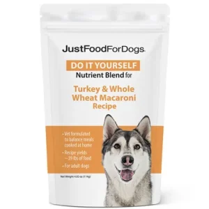 JustFoodForDogs Do It Yourself Nutrient Blend for Turkey & Whole Wheat Macaroni Recipe for Dogs