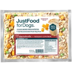 JustFoodForDogs Metabolic + Weight Control Veterinary Diet Frozen Cooked Dog Food