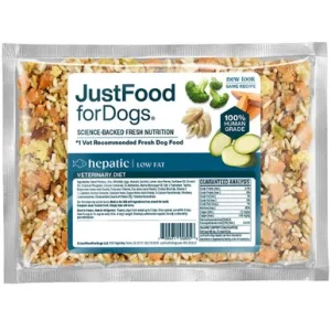 JustFoodForDogs Veterinary Diet Hepatic Support Low Fat Copper Restricted Frozen Cooked Dog Food