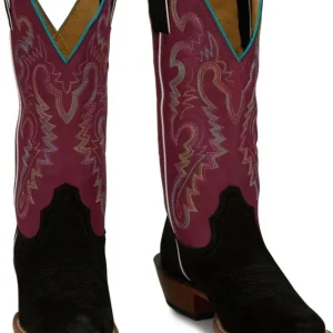 Justin Ladies Annie Up Sq Toe Boots