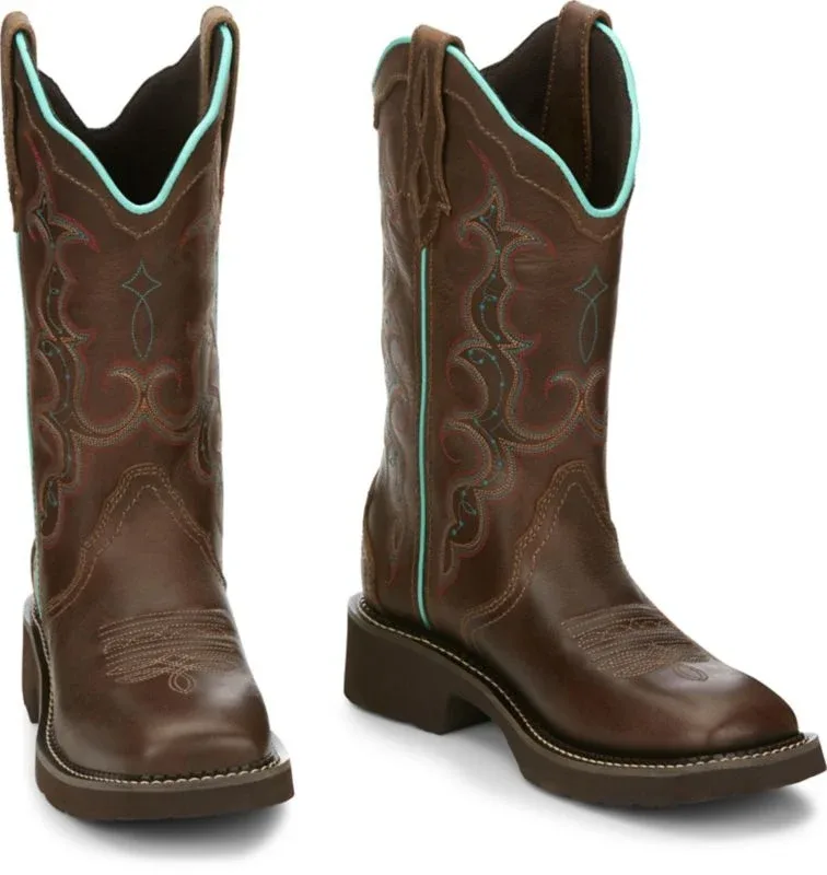 Justin Ladies Gypsy Raya Tan Square Toe Boots - Image 2